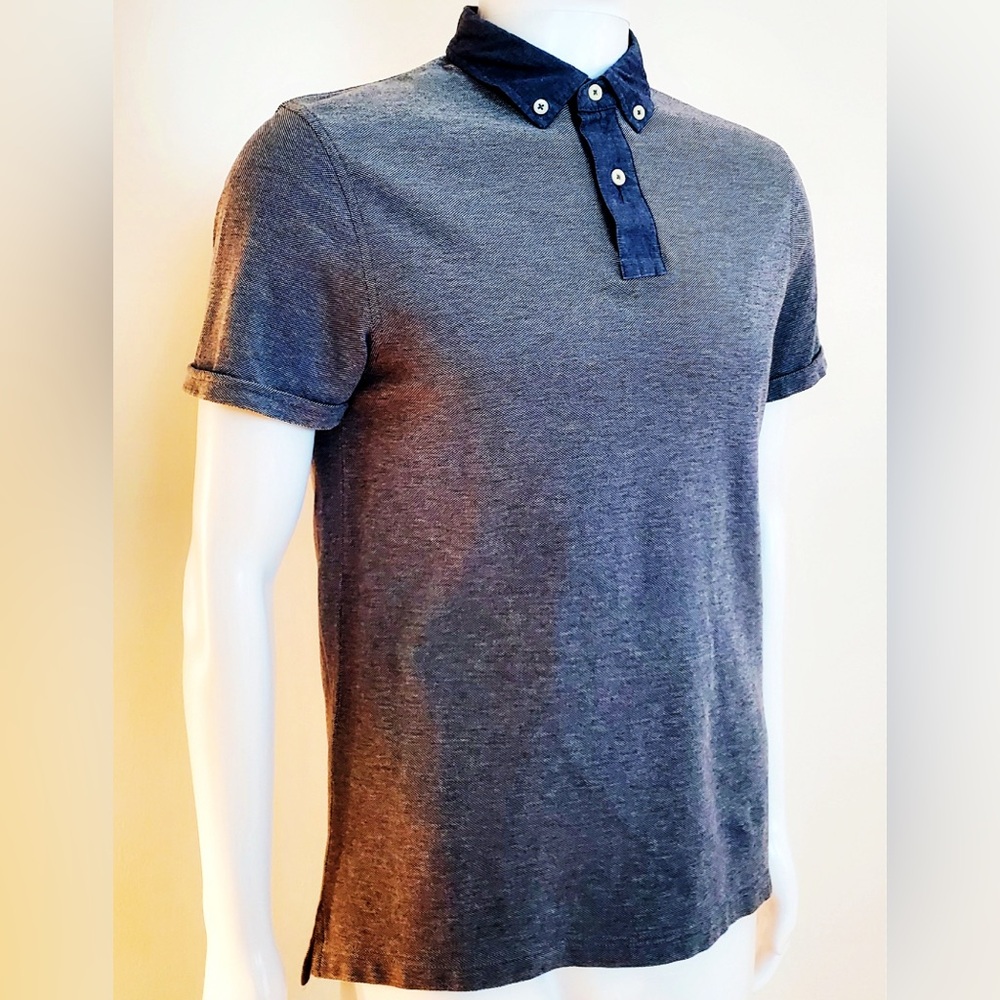 Tommy Hilfiger Light Blue Gray Buttoned Polo Shirt Short Sleeves New